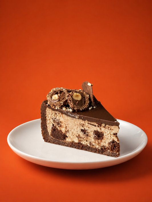 Sernik Brownie – kawałek w przekroju